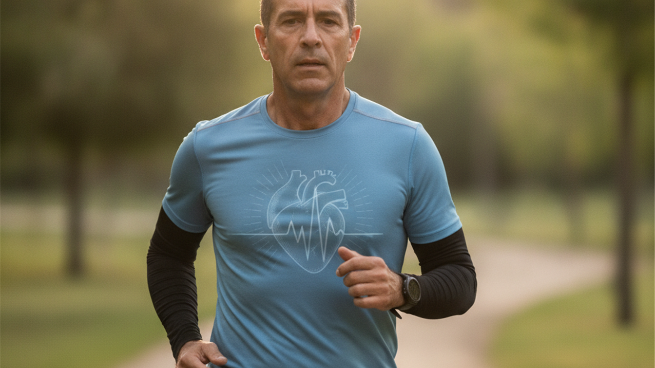 Hombre corriendo al aire libre por la manana para cuidar su salud cardiovascular