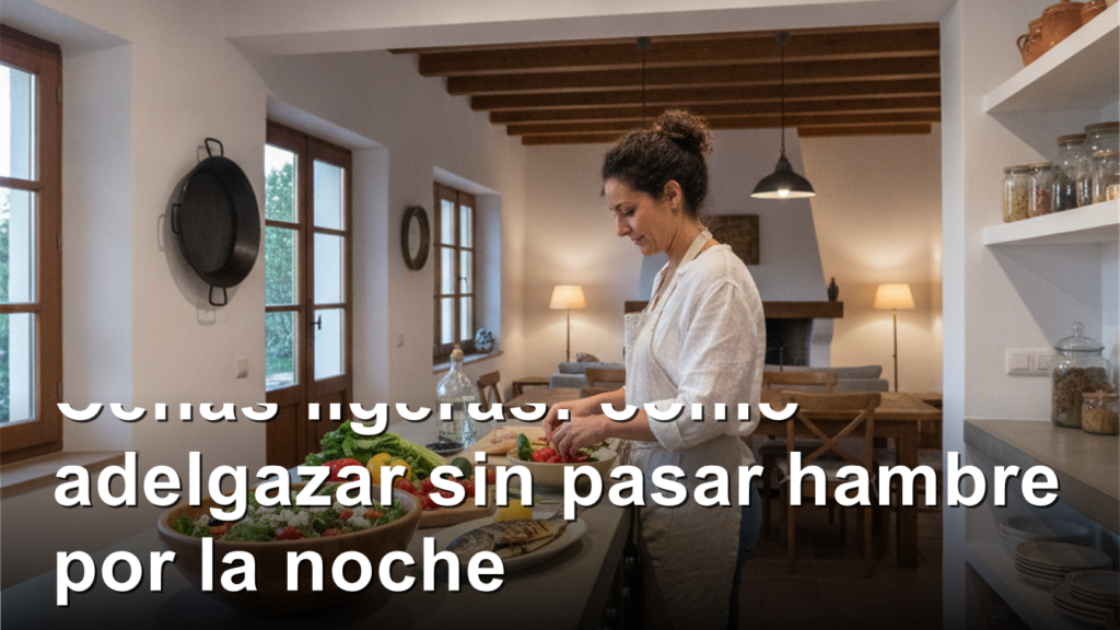 Cena ligera saludable en cocina espanola por la noche