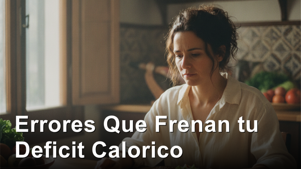 Mujer revisando su plato con porciones equilibradas para el deficit calorico