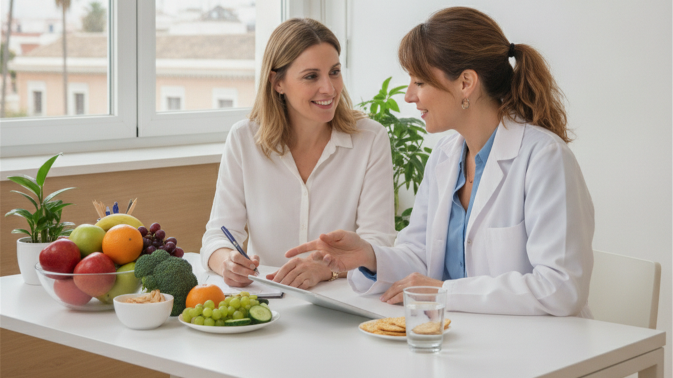 Nutricionista consulta pérdida de peso agosto 2026