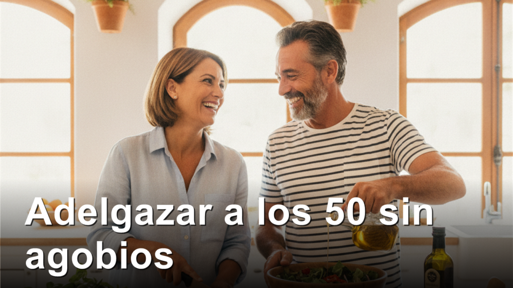 Pareja de cincuenta anos cocinando una ensalada en casa